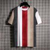 Summer Men's Short Sleeve T-Shirt Vintage Striped 3d Print Everyday Street Casual Crew-Neck Wear Oversize Tops Tees Size XXS-6XL