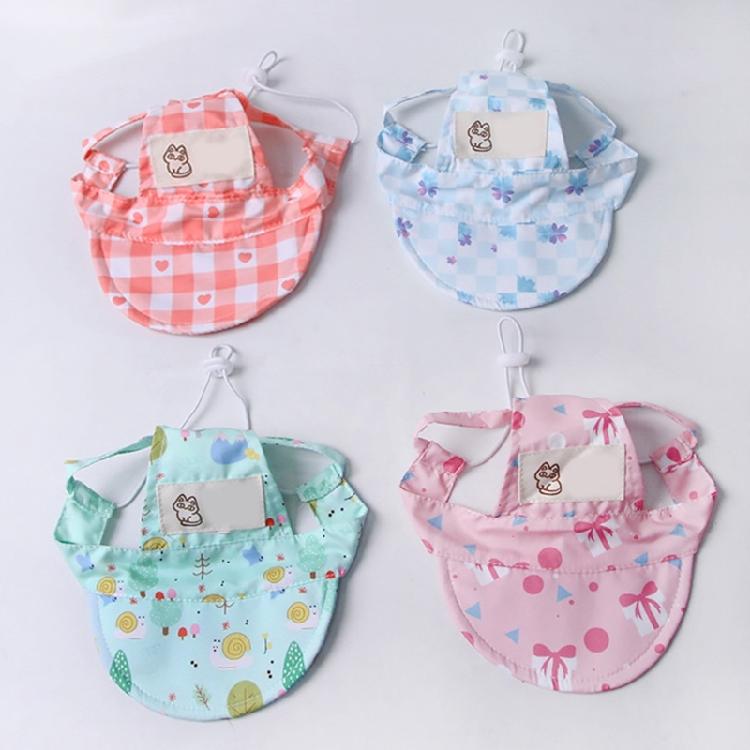 Fashionable Pet Sun Visors Soft Fabric Dog Baseball Cap With Ear Holes And Adjustable Chin Strap Cats Sunbonnet Hat