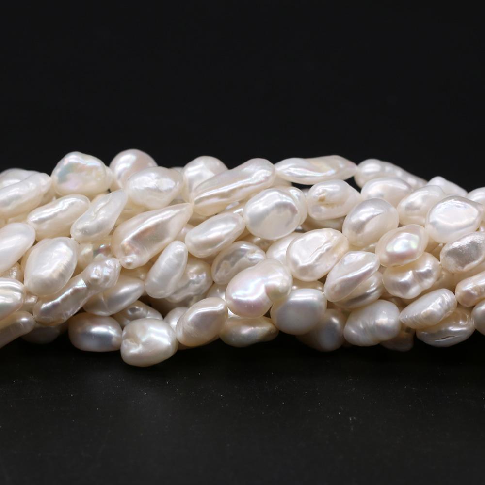 1String, 6-7mm White Natural Freshwater Pearls, Baroque Pearl Beads for Jewelry Making DIY Necklace Bracelet Accessories 36cm