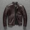 Chinese Size Casual Brown Genuine Leather Jacket Men Real Cow Skin Coat Spring Autumn Jaqueta Masculina Couro