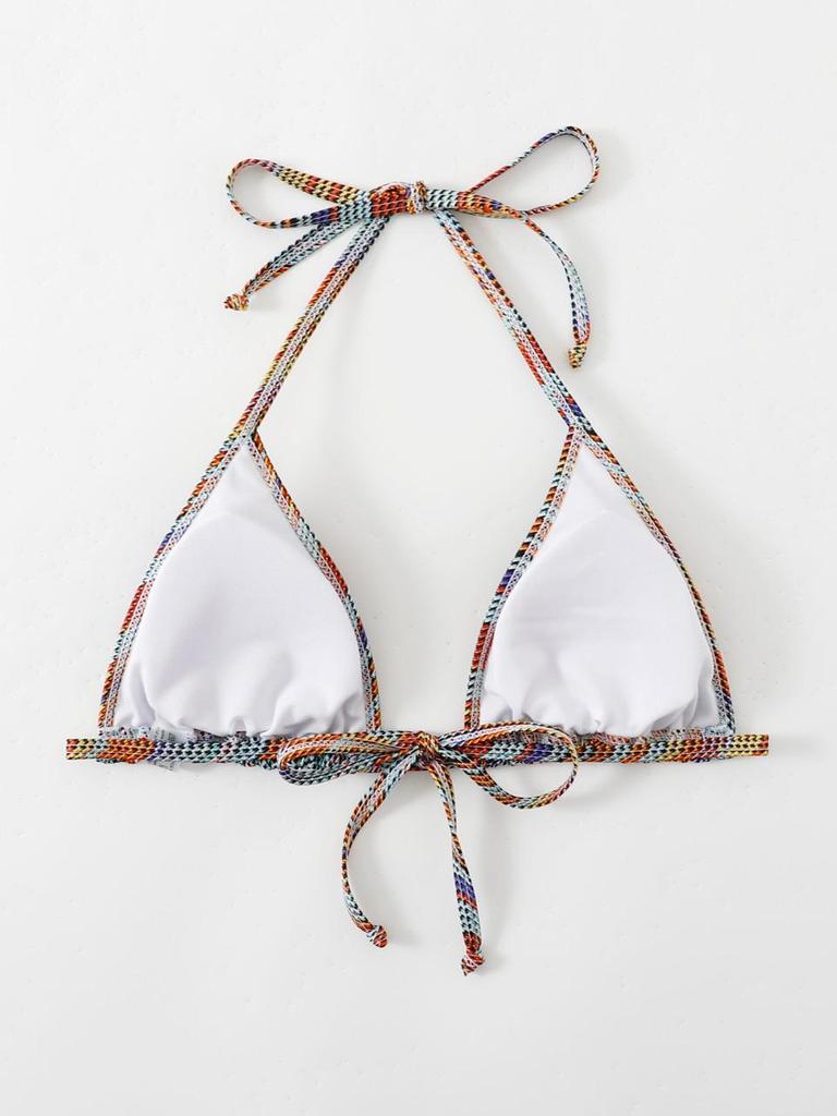 2023 Hollow Striped Print European & American Sexy Bikini Two-Piece Swimsuit