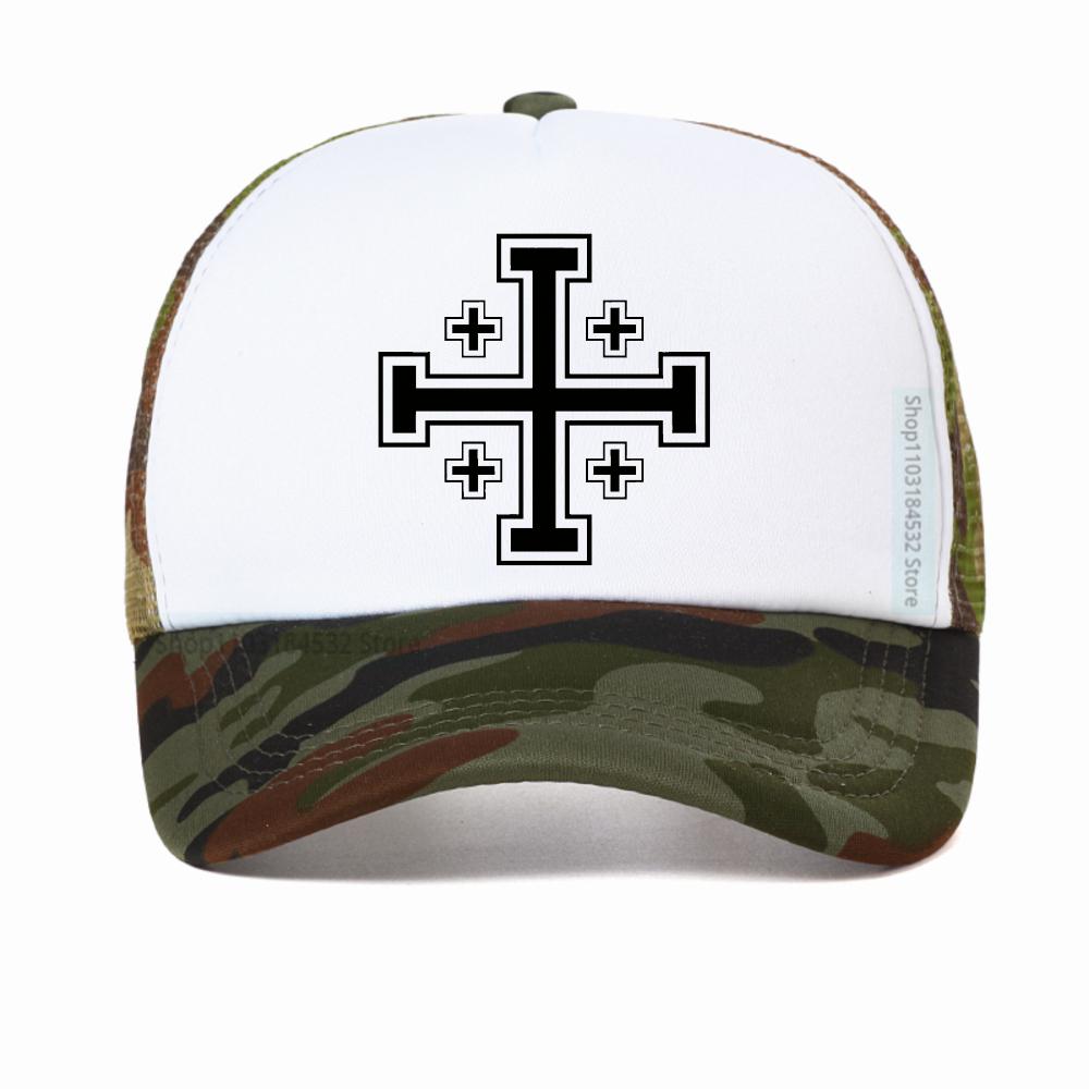 Jerusalem Cross Religion Unisex Retro Baseball Cap Franziskaner Holyland Christian Creativity Gift Casquette Hat