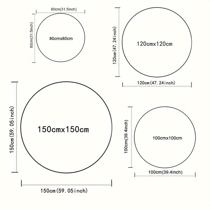 Rose Wreath Floral Round Rug Elegant Black Background Flannel Carpet for Living Room Bedroom Decorative Non Slip Washable Floor
