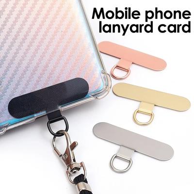 Detachable Stainless Steel Mobile Phone Lanyard Card Patch Anti-lost Strong Phone Strap Hang Cord Tabs for IPhone Samsung Xiaomi