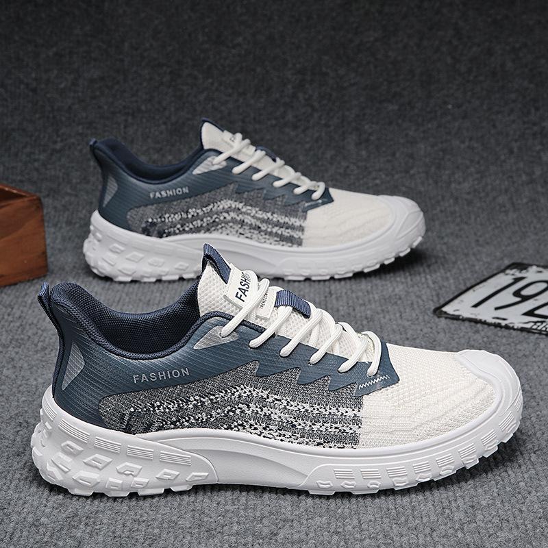 Men's Shoes 2025 Summer New Versatile Casual Sports Non-slip Heightening Youth Lightweight Breathable Fly-woven Mesh Shoes