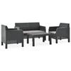 Day and Night - Day and Night Garden Furniture Set 4 Pieces Cushions PP Rattan Anthracite Gray