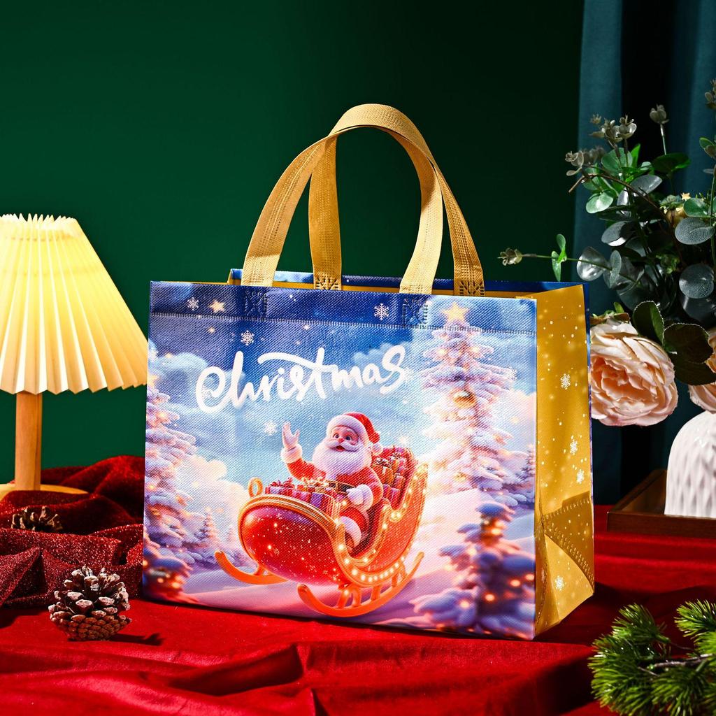 Christmas Santa Claus Non-Woven Gift Bag - Festive Cross-Border Handbag