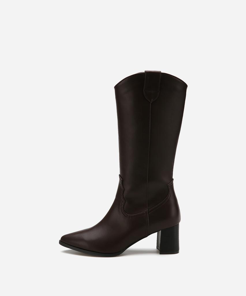 Salt And Chocolate [Suede Ver. Added] Pointed Toe Western Long Boots 412148003 (6Cm/3 Colors) (A Type)