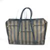 Bolsa de Viaje Grande Extra Zucca Vintage Bolsa de Lona PVC/Cuero Marrón/Negro