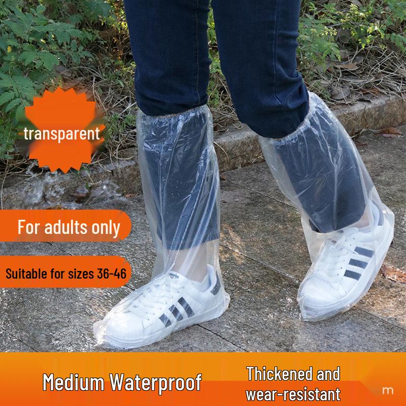 Waterproof Anti-slip High-top Transparent Plastic Boot Covers