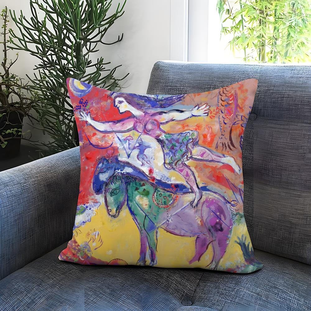 Popular M-MMarc Chagall Cushion Cover Comfortable Reversible Pillow Cover Ideal for Car Sofa Bedroom & Beyond