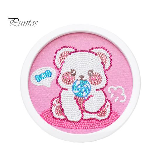 

Мультфильм панда узор горный хрусталь картина DIY дети ручная работа плитка кролик круглый горный хрусталь картина подарок на день рождения G