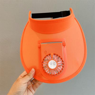 Children Summer Hat with Fan USB Rechargeable Wide Brim Sun Visor Cap for Travel Beach