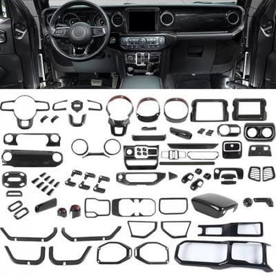 Für Jeep Wrangler JL JT 2018- Carbonfaser Lenkrad Innenraumverkleidungen Set