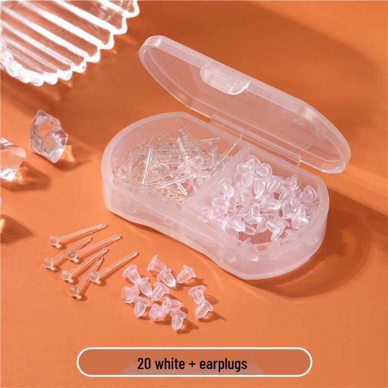 Transparent Resin Ear Piercing Studs - Anti-Clogging, Invisible, Ideal for Newly Pierced Ears