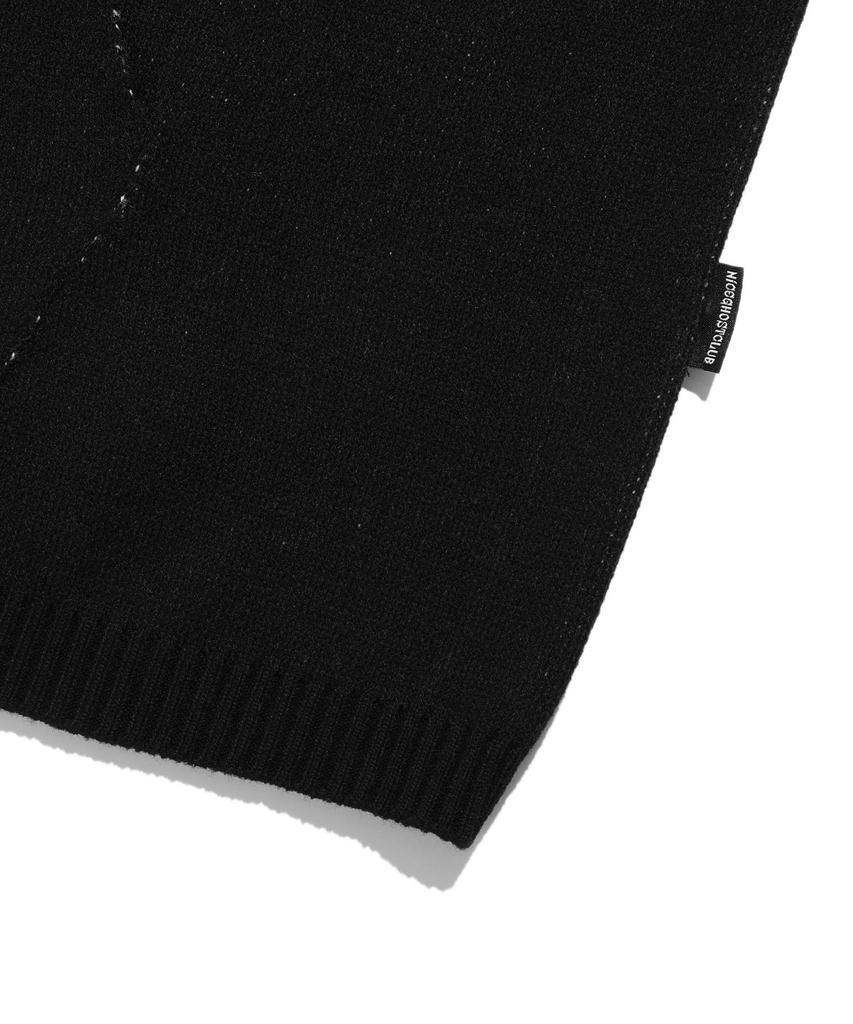 NICEGHOSTCLUB Big Ghost Logo Knit Hoodie_Black(Ng2Dfuk611A)