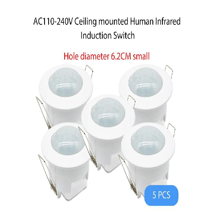 IR Infrared Body Motion Sensor Switch Automatic PIR Motion Human Body Sensor Detector Home Office 360 Degree Recessed 240V 110V