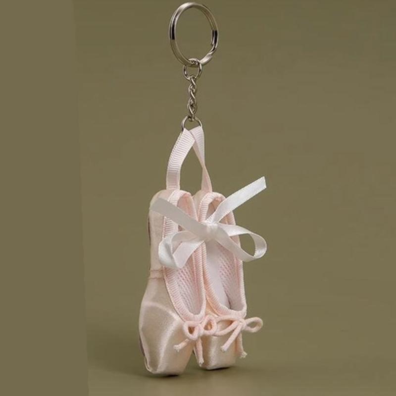 Fashion Ballet Shoes Charm Keychain Haning Ornament Keyring Lovely Pendants Decoration for Purse Bag Backpack Handbag