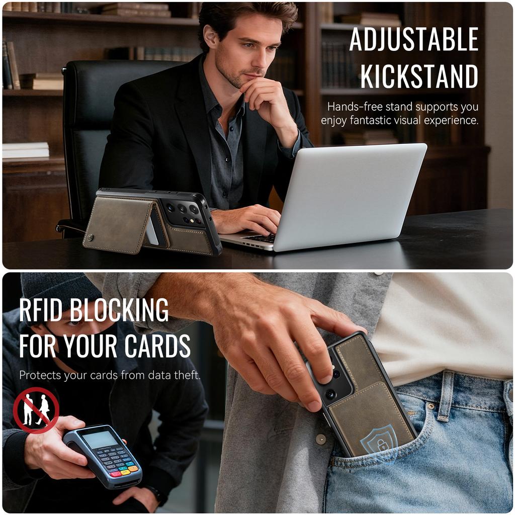 For Samsung Galaxy S21 Ultra 5G Magnetic Case CASEME ME80 Series Leather PC TPU Phone Cover with Detachable Wallet