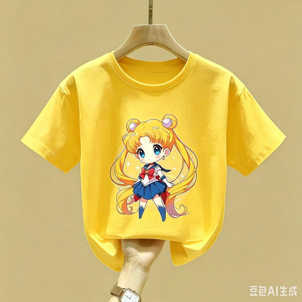 Maglietta Sailor Moon Bambini Ragazza Ragazzo Vestiti Estivi Neonato Cotone Magliette Stampa Manica Corta Top Bambini Toddler Anime Magliette Regalo