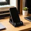 Universal Phone Storage Rack Gothic Skull Holder Stand, 3D Printing Matte Black Skeleton Hands-free Shape, Stable Support Mobile for Desktop Accessory