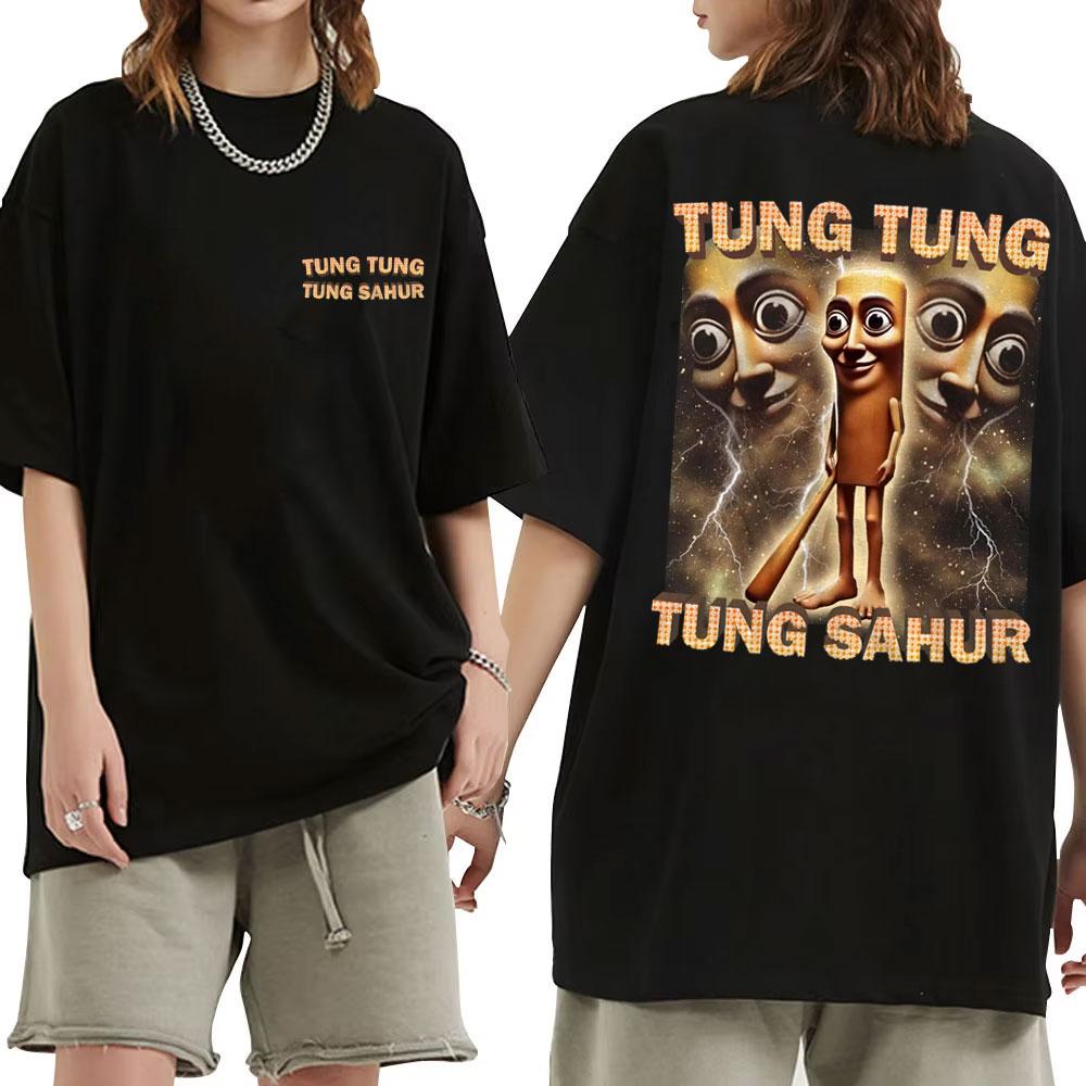 Tung Tung Tung Sahur Funny Baseball Bat Meme Graphic Print T Shirt Men Casual Humor Style T Shirts Unisex Summer O-Neck T-shirt