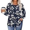 Womens Plus Size Tops Long Sleeve Shirts Round Neck Flowy Tunic Casual Loose Blouse L-5X