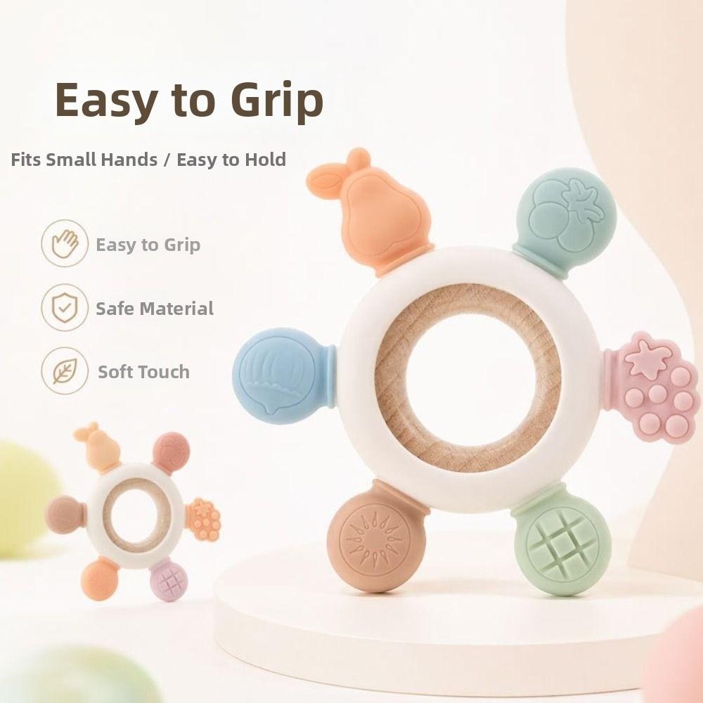 Fruits Shape Baby Teether Silicone Teething Ring New Baby Teething Toys  Newborn Accessories