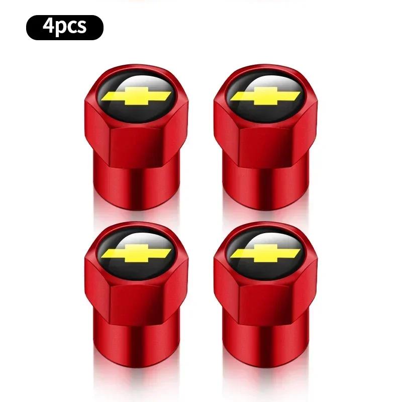 BMPQR1 4Pcs Car Styling Aluminum Metal Wheel Tire Valve Caps Stem Air Badge Covers For Chevrolet Aveo Orlando Sail Camaro Captiva Spark
