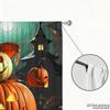 Piece Set High Definition Digital Printed Curtainshalloween Pumpkin Colorful Night Fallen Leaves Dark Backgroundhome Decora Curtain Polyester