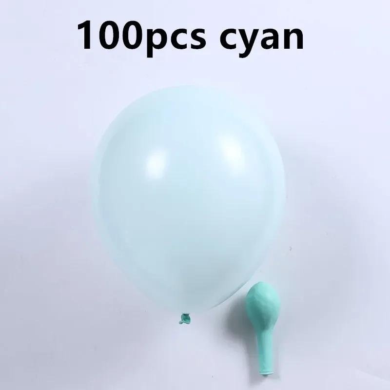 100pcs 10 inch 2.2g Color Balloon Thickened Decorative Balloon Wedding Birthday Party Balloon Supplies 10inch циан