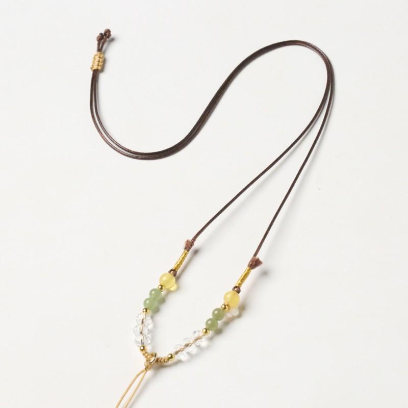 Handwoven Leather Cord Necklace Men Women Jade Pendant Rope Pixiu Guanyin Buddha Charm