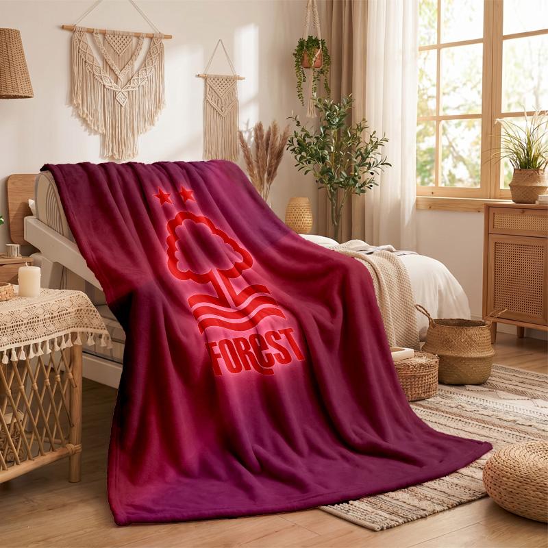 Nottingham Forest Football Print Flannel Blanket Soft Warm Sofa Bed Throw Blanket For Home Office Bedroom