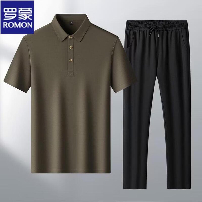 

Romon Men s Summer Business Casual Thin Polo Shirt XL