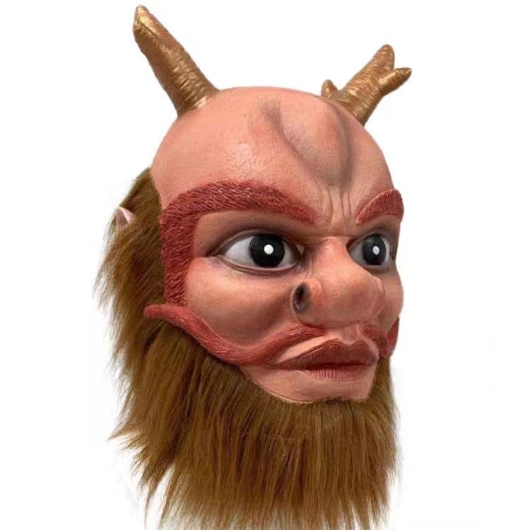 Halloween Journey to the West Pig Bajie Mask, Bull Demon King, Sun Wukong, Dragon King Headgear, Latex Pig Belly Props