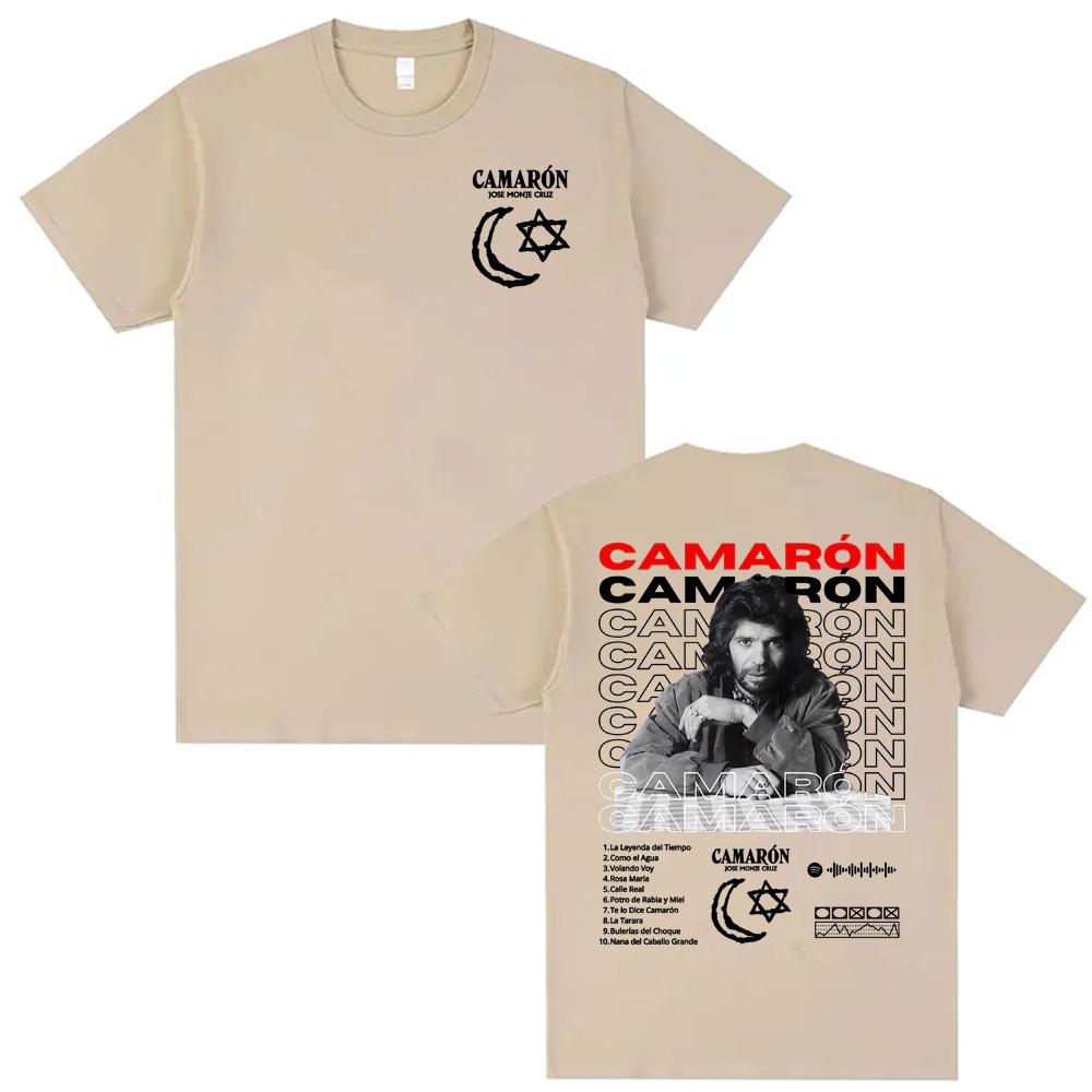 Camisetas Gráficas de Álbum Rock Camaron De La Isla para Hombre y Mujer Moda Hip Hop Punk Street Camisetas de Algodón de Manga Corta de Verano