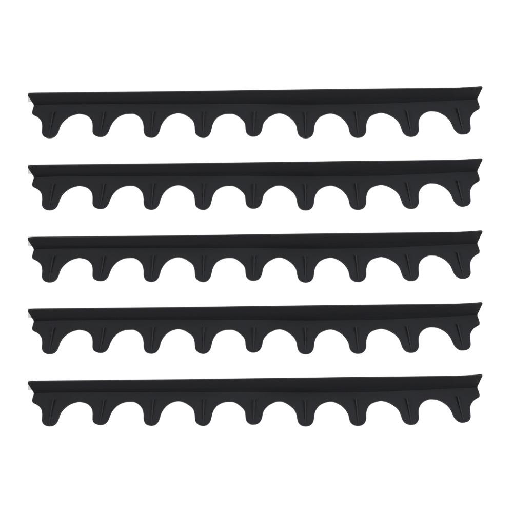 5 PCS Heat Resistant Stove Gap Cover Black Oven Gap Cover Durable Kitchen Gap Filler Stovetop Oven