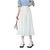Elegant High-Waisted Pleated A-line Skirt for Female Students, Summer Casual Academy Style