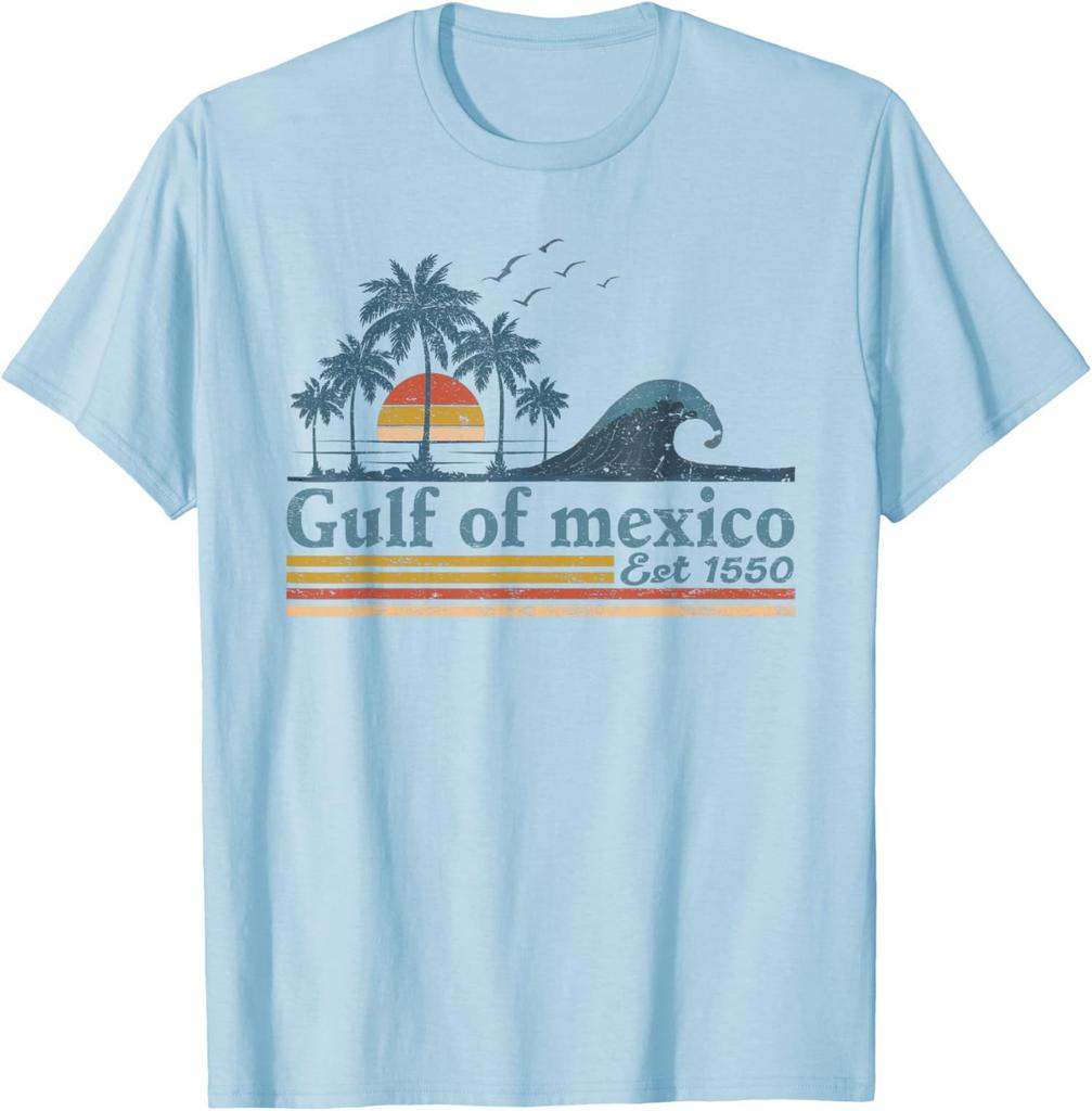 Gulf Retro of Mexico Est 1550 Retro Vintage Beach Unisex T-Shirt