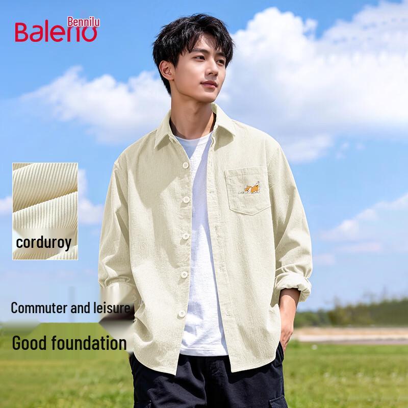 Baleno Men's Corduroy Long Sleeve Shirt