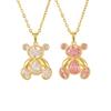 Accessories, Copper Zircon Cute Bear Pendant Necklace, High-End Women'S Accessories Pnb-387