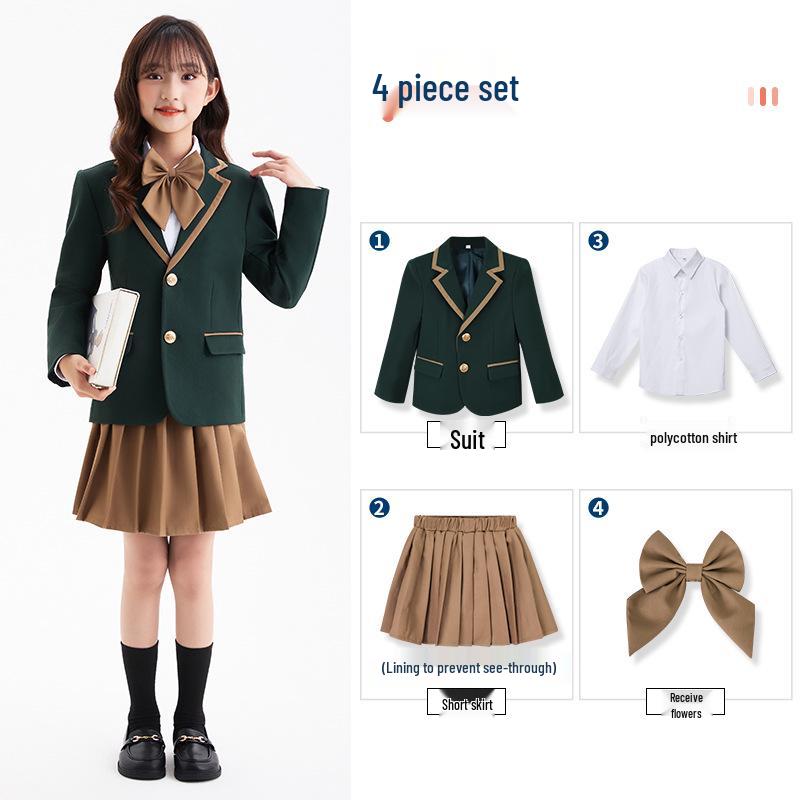 British Style Autumn/Winter School Uniform Set for Boys and Girls