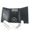 Gucci 625565 GG Embossed Logo 6P Keys with Key Ring  Key Case Leather Black