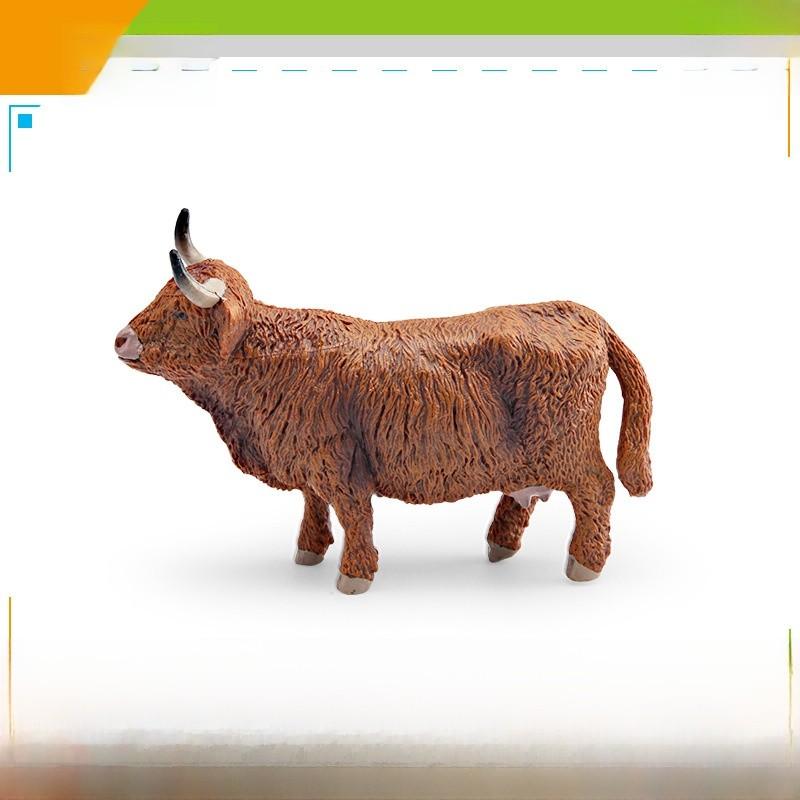 Pvc Farm Cow Long Horned Bull Yellow Cattle Model For Kids Learning Toy And Home Decoration