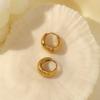 Unique Niche French Retro High-End Ear Buckle Women'S Nis Wind-Plated Real Gold Simple Circle Temperament Earrings