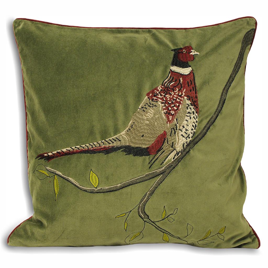 Riva Home Hunter Samt Fasan Kissenbezug
