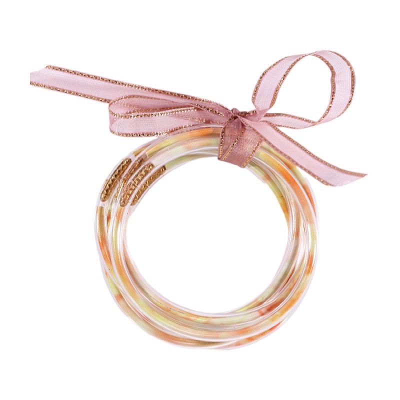 Multilayer Silicone Gold Powder Bracelet Ribbon Set Ladies Bow Christmas Bracelet Bracelet