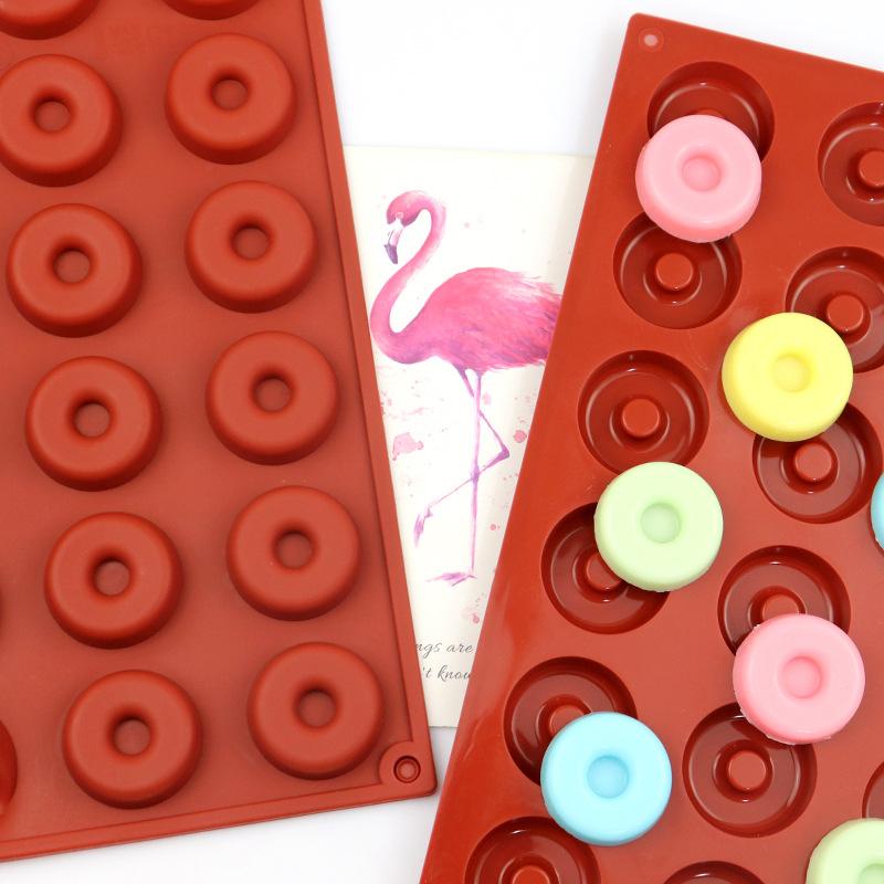 18 Cavity Mini Donut Silicone Chocolate Mold Diy Cake Accessories Molds Kitchen Doughnut Pastry Manual Baking Mould