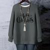 Ladies' Christmas Printed Round Neck Long Sleeved T-shirt Sweatshirt Top