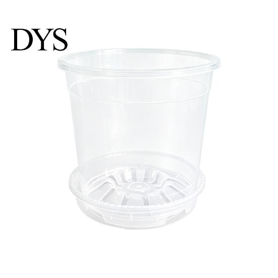 Orchid Repotting Supplies Clear Plastic Pot with Saucer, Plant Pots Drainage Holes, Ventilated Flower for Rose, Phalaenopsis, Seedings Indoor